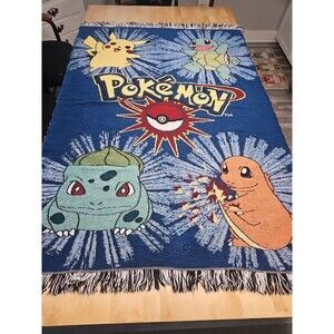 Vintage Pokémon Throw, Blanket, Tapestry, 1990s The Northwest Company, NINTENDO